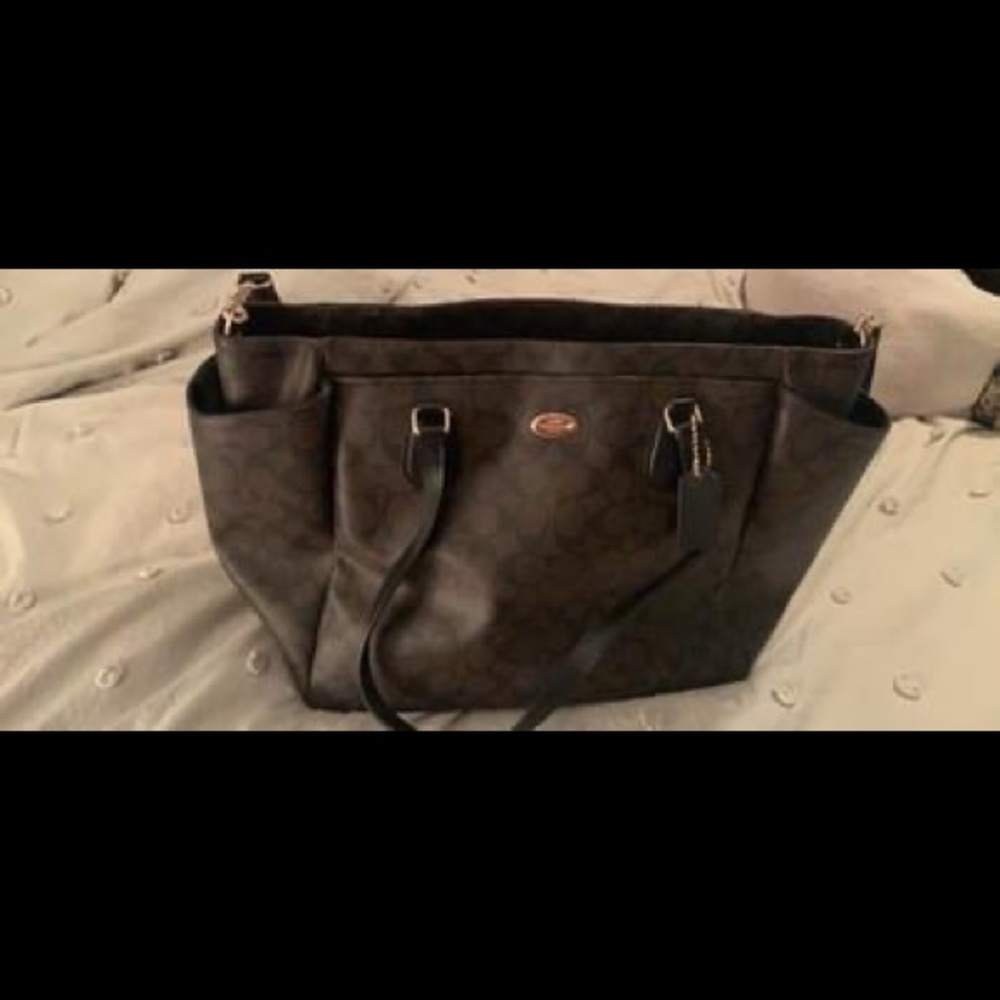 Coach Baby Bag In Signature Canvas Leather Gem